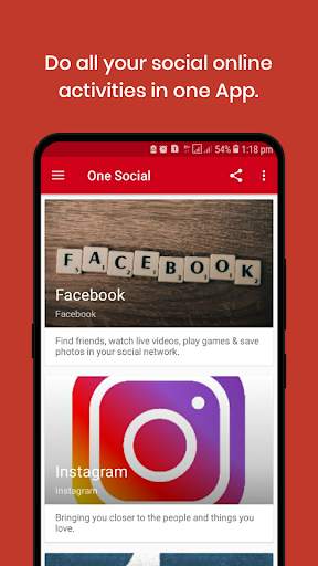 One Social - Facebook,YouTube,Instagram,Google screenshot 1