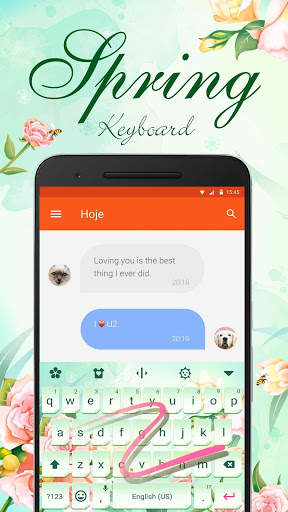 Spring Flower Blue Emoji Keyboard Theme🌺 स्क्रीनशॉट 4