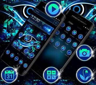 Blue Black Technology Theme скриншот 3