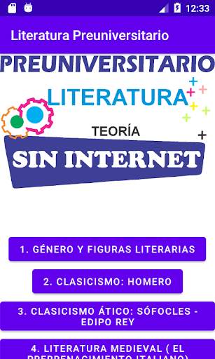 Literatura Preuniversitario screenshot 1