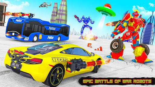Fly Bus Robot Helicopter Car Transform Robot Games screenshot 10