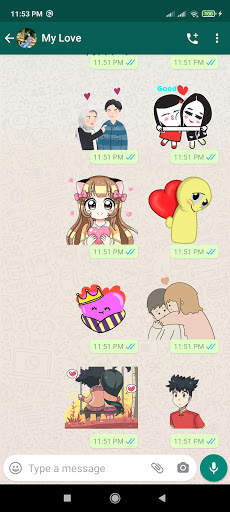 ملصقات واتس اب حب متحركة 2021 💕 WaStickerApps 8 تصوير الشاشة