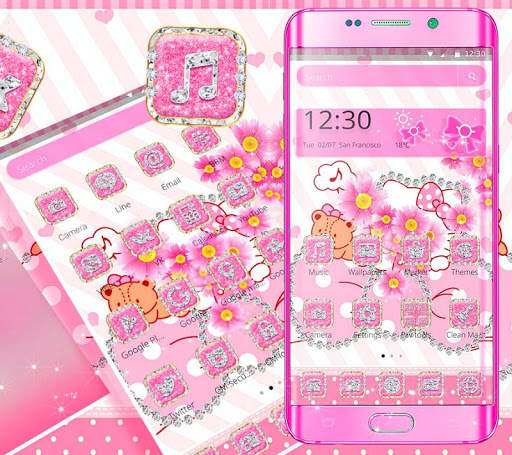 tema puteri merah jambu kucing kucing berlian screenshot 3