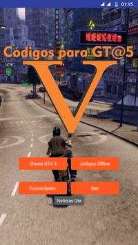 Cheats e códigos para Gta 5 screenshot 1