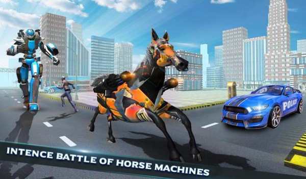 US Police Car Robot Wild Horse Transformation Game screenshot 7