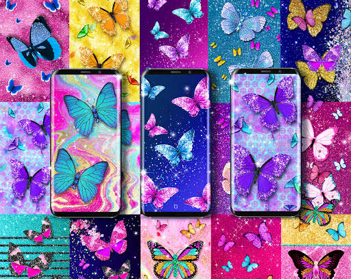 Glitter butterfly wallpapers screenshot 1