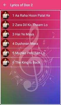 Don 2 Songs Lyrics screenshot 2