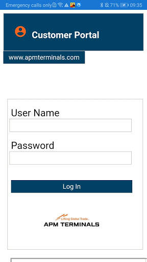 APMT Liberia Customer Portal screenshot 1