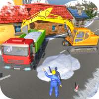 Uphill Snow Crane Excavator Simulator 2019 logo
