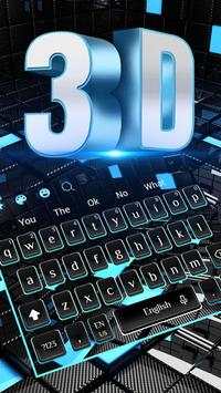 Blue 3D Keyboard Theme screenshot 1