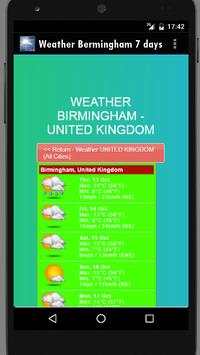 Weather Birmingham UK screenshot 1