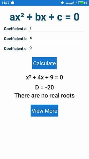 Quadratic equation solver screenshot 6