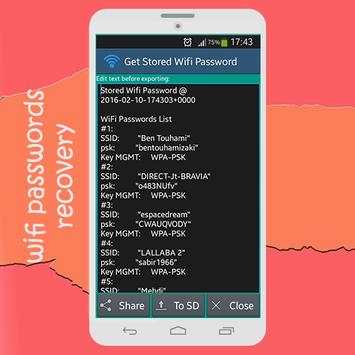 Get Saved Wifi Passwords screenshot 3