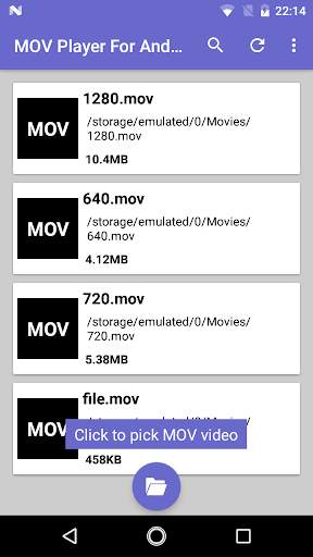 MOV Player For Android screenshot 1