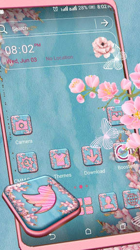 Pink Spring Flowers Launcher Theme screenshot 1