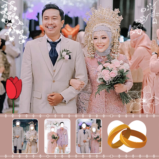 Hijab Couple Bridal Photo Editor icon