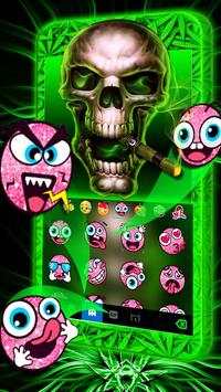 Neon Smoke Weed Skull Keyboard Theme screenshot 4