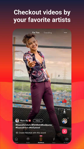 Gaana HotShots- Snack Short videos | Indian App скриншот 1