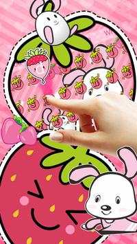 Cute Pink Rabbit Keyboard Theme screenshot 3