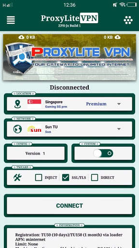 ProxyLite Reloaded - Direct, Inject & SSL/TLS VPN screenshot 1