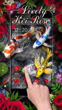 Lively 3D Rose Fish Theme screenshot 3