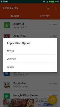 Backup apk to SD screenshot 1