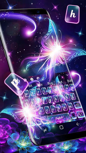Neon Butterfly Keyboard screenshot 2