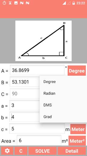Right Angled Triangle Solver скриншот 3