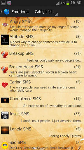 All In One SMS Library Quotes and Status 2 تصوير الشاشة