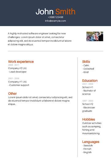 Curriculum Vitae screenshot 2