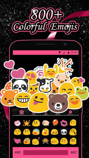 Pink Black Keyboard Theme स्क्रीनशॉट 2