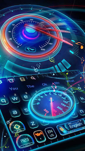 Neon Racing Car Speedometer Keyboard Theme screenshot 3