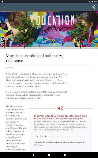 Bahá’í World News Service (BWN screenshot 12