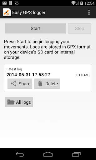Easy GPS logger screenshot 1