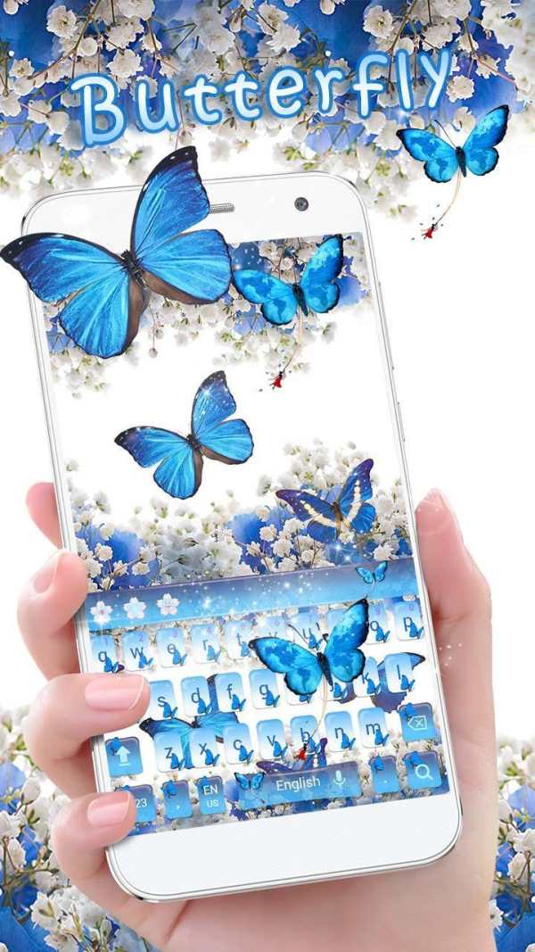 Blue Butterfly Keyboard Theme screenshot 1
