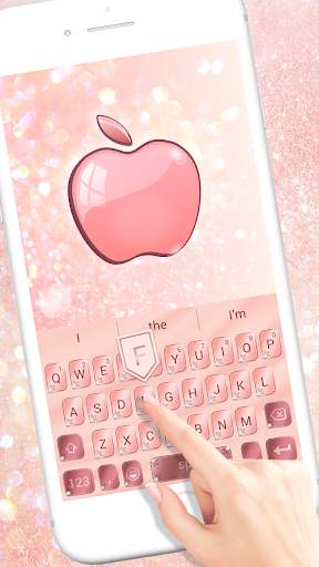 Rose Gold keyboard for phone 8 screenshot 2