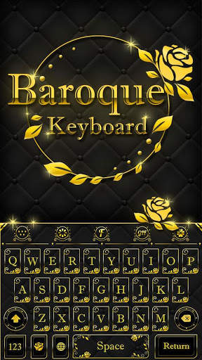 Gold Keyboard Theme - Baroque स्क्रीनशॉट 1
