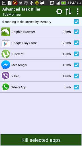 Advanced Task Killer - Free screenshot 1