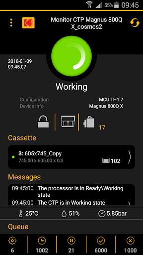 Kodak mobile CTP control App screenshot 2