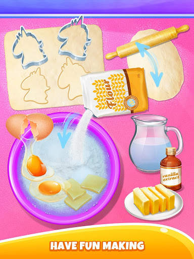 Unicorn Food - Sweet Rainbow Cookies Maker screenshot 1