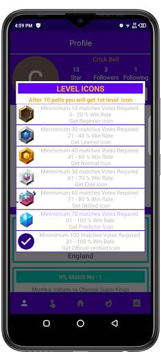 CrickBell | Cricket Live Score & Match Prediction screenshot 2