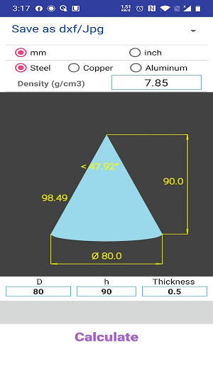 cone calculator screenshot 14