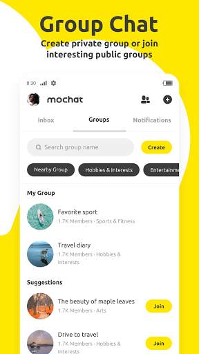 Mochat - Free Voice Chat Rooms, Feed Status, Games screenshot 7
