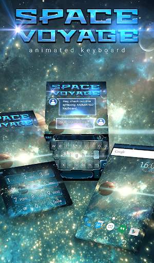 Space Voyage Animated Keyboard   Live Wallpaper स्क्रीनशॉट 1