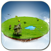 Flying island icon