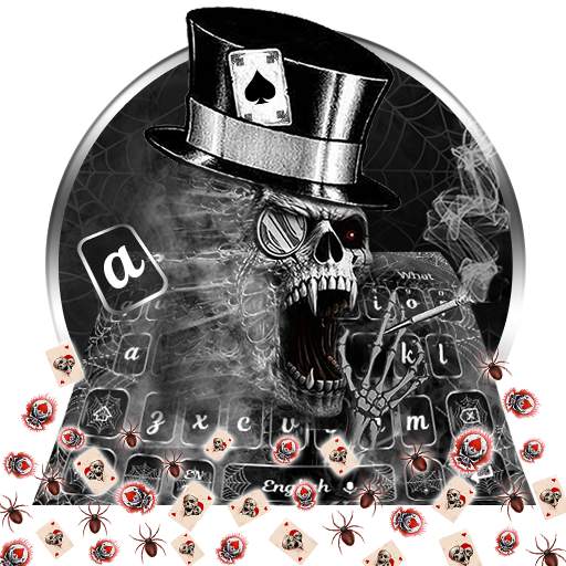 Smoking Web Skull Gravity Keyboard Theme 10001002