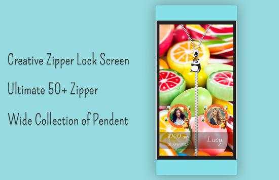 Candy Zipper Lock Screen screenshot 4