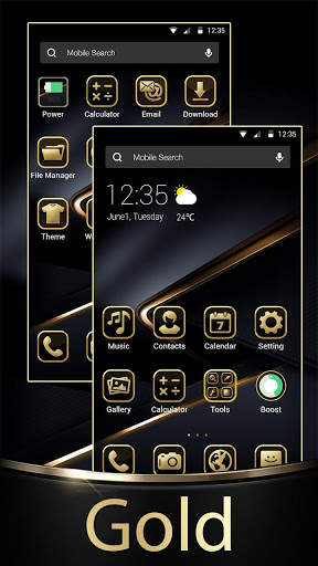 Black Gold APUS Launcher Theme screenshot 5