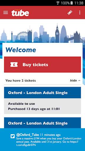Oxford Tube Mobile Ticket screenshot 1