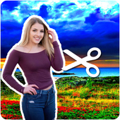 Selfie photo maker with background remover icon